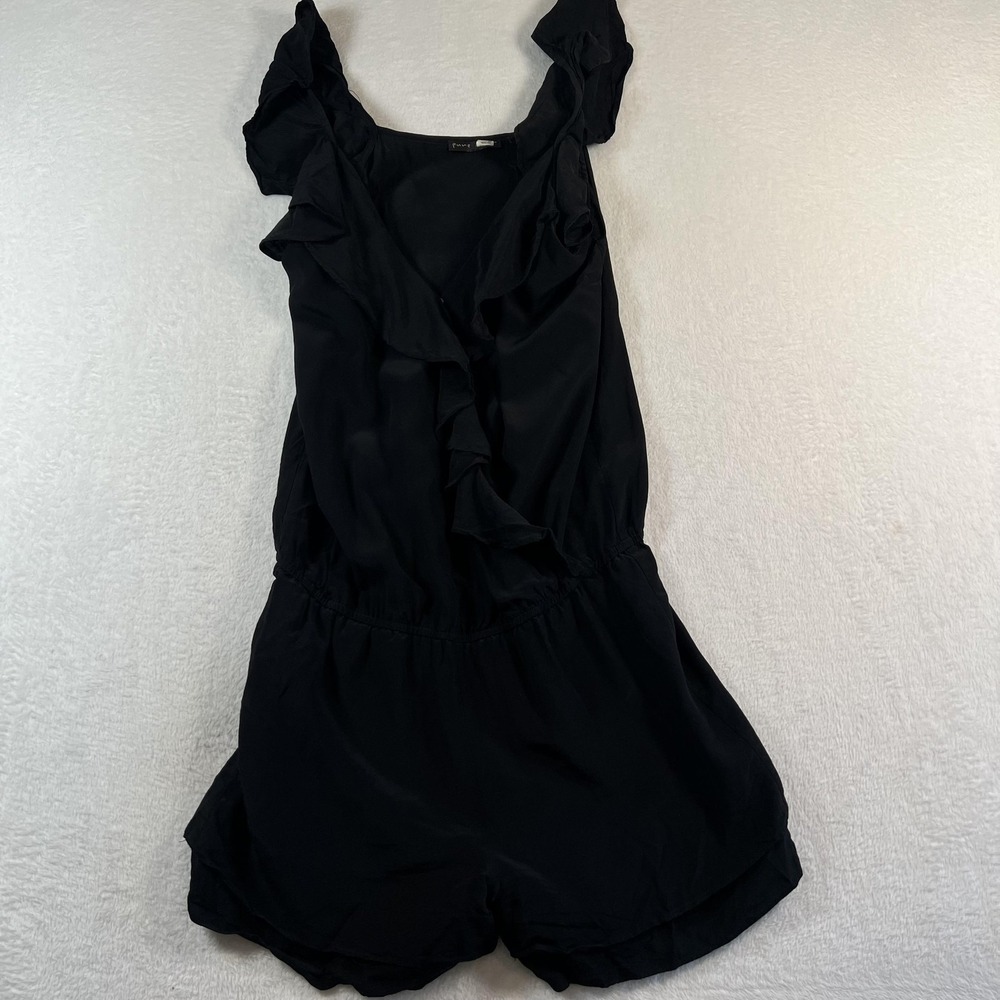 Pure Sugar Romper Teens XS Black Ruffle V Neck Sleeveless Elastic Waist Casual